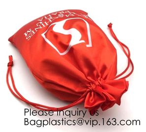 Customized Satin Lingerie Sock Packaging Bag,Colorful Satin Bag For Hair Packaging,Green Pink Rose Gold Satin Drawstring