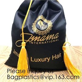 Rose Gold Printing White and Gold Silk Packaging Bags For Clothing Industry,Pink Silk and Velvet Drawstring Bag With Ros