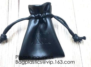 Leather Medieval Coin Pouch, Drawstring Bag/Costume/Organizer/Gifts/Accessories,Faux Black PU Leather Pouch, Leather