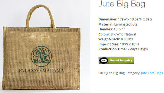 Jute big bag,jute tote with front pocket,tote box,laminated jute bag,Excellent quality low price importer of jute tote s