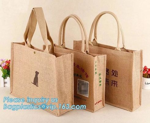 shoulder strap plain jute beach bags logo print jute shopping bag promotional hessian burlap tote jute bag bagease pac