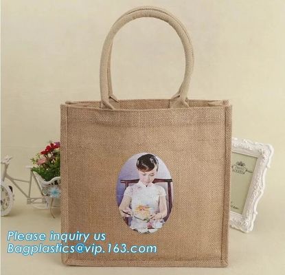 shoulder strap plain jute beach bags logo print jute shopping bag promotional hessian burlap tote jute bag bagease pac