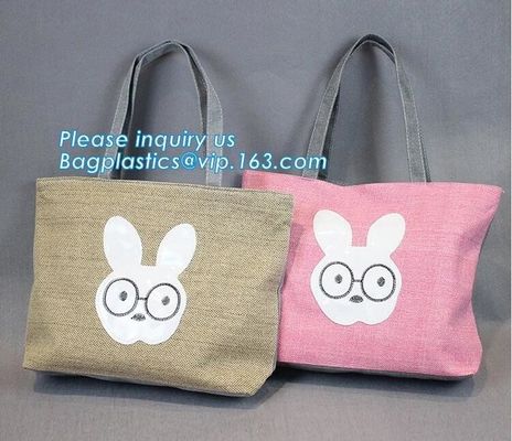 Customized printed logo laminated shopping tote jute bags with handle,Fashion and environmental custom jute shopping bag