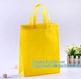 eco friendly non woven bag, Custom logo printed yellow non woven gift pouch drawstring non woven bag, BAGEASE, PAK, PKG