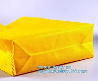 eco friendly non woven bag, Custom logo printed yellow non woven gift pouch drawstring non woven bag, BAGEASE, PAK, PKG