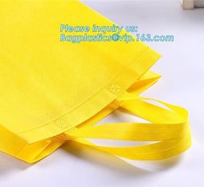 eco friendly non woven bag, Custom logo printed yellow non woven gift pouch drawstring non woven bag, BAGEASE, PAK, PKG