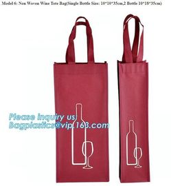 non woven wine tote bags, single bottle size, 6 bottle bag, 8 bottle bags, Big size Non woven bag 100 gsm, bagease pack