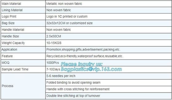 Promotional custom printing shopping tote bag PP laminated foldable handle non woven bag, promotional shopping nylon non