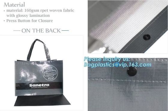 Wholesale factory custom fashion laminated non woven bag, Shopping printing fabric insulated foldable bag, custom pp non