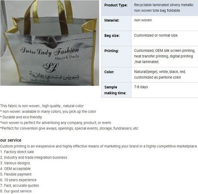 recycle fabric foldable non woven bag, recycled laminated non woven bag, Wholesale Foldable Recycle Hand Bag Non Woven B