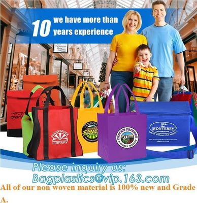 Advertisement high quality shopping bag, pp non woven bag, customized bopp laminated non woven bag with handle shopping