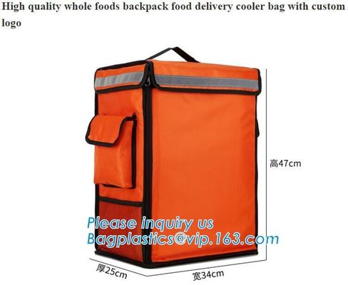 high quality whole foods backpack food delivery cooler bag with custom logo, rpet bag, thermal bag, food delivery packag