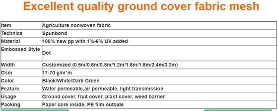 Quality ground cover fabrc mesh, non woven mesh, agriculture nonwoven fabric, 100% new pp with 1-6% UV added, fruit cove