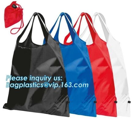 custom promotional reusable grocery 190t polyester foldable shopping bag,High Quality academy outdoor zipper pocket cust