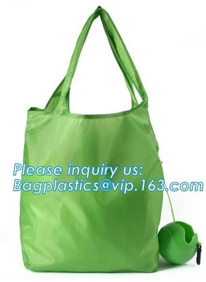 190T polyester animal folding reusable shopping bag with small pouch,Eco friendly folding polyester foldable reusable sh