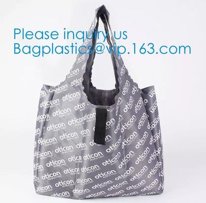 Folding Eco Recycled Reusable Trolley Custom Portable Cloth Polyester/Nylon Foldable Grocery Tote Shopping Bag