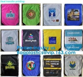 Sport Gym Drawstring Backpack Polyester Draw String Bags,Dacron Drawstring Backpack Shoulder Bags, bagease, bagplastics