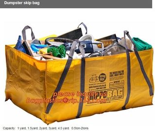 SKIP BAGS, DUMPSTER SKIP BAGS, Construction waste skip bag FIBC garbage dumpster PP bulk bag, Eco friendly garbage dumps