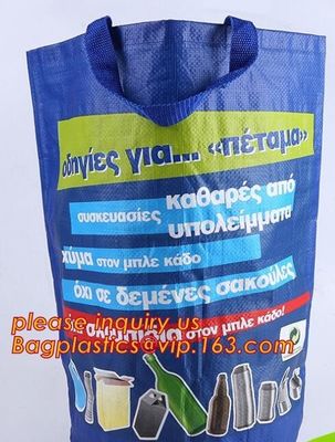 Wholesale Custom Printed Eco Friendly Recycle Reusable PP Laminated Non Woven Tote Shopping Bags, Pp Woven Tote Bag for