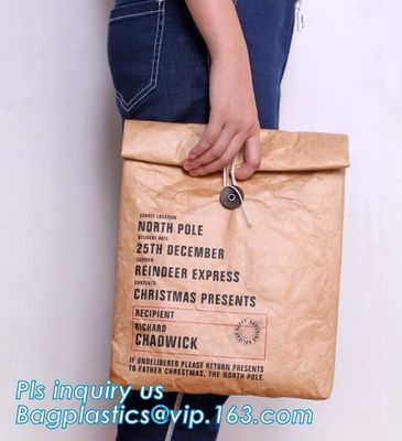 clutch bag tyvek Storage bag Eco-friendly storage bag,brown kraft paper and tyvek sundry storage basket, washable kraft