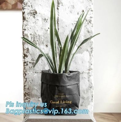 washable kraft paper fabric metalic color storage bag toy plant pot, printing Christmas gift bag washable kraft paper fa