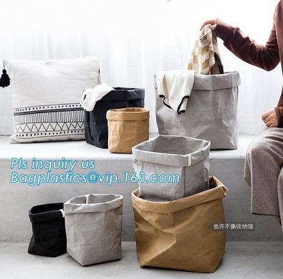 FREE SHIPPING Washable kraft paper laundry basket household storage bag DuPont tyvek paper shopping bag bagease bagplast