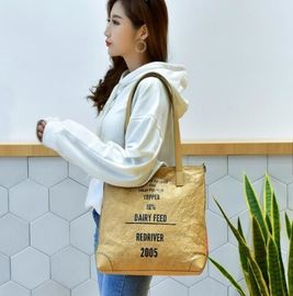 washable paper tote bag,hot sale washable paper tote bag, Brown washable kraft paper shopping bag,foldable washable kraf