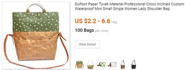 eco reusable promotion gift waterproof backpack cosmetic cooler lunch mail hand lunch tote shopping paper tyvek bagplast