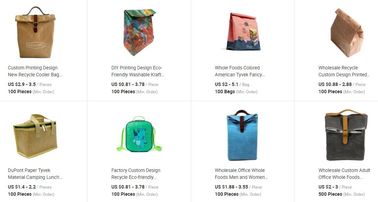 eco reusable promotion gift waterproof backpack cosmetic cooler lunch mail hand lunch tote shopping paper tyvek bagplast