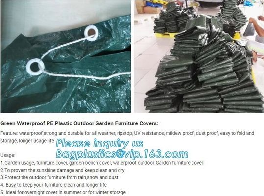 Green Waterproof pe plastic outdoor garden furniture covers,lounge bench covers,funiture series,garden bench cover, bag