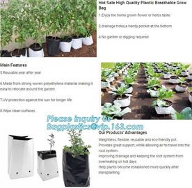 15 GALLON Hole Plastic LDPE Grow Bags For Nursery, Black &amp; White PE Grow Bags for Hydroponic and Horticulture use, BAGEA