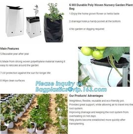 Drain Growing Bags-White Color Grow Bags-100%Virgin Raw PE Planter Bags -25Gallon 150Microns Thickness Planting Bag, PAC