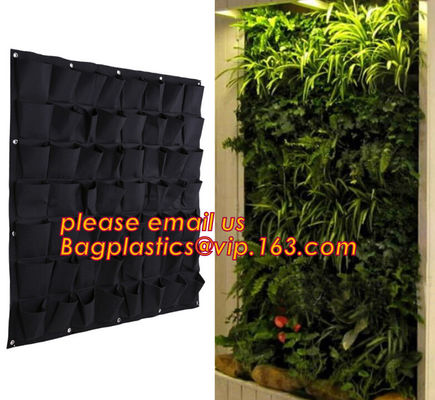 Multi-pocket New Indoor Outdoor Wall Hanging Planter Vertical Felt Garden Plant Grow Pot Bags,vertical garden hanging fe