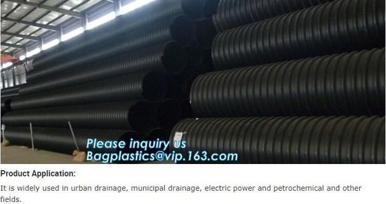 400mm sn4 sn8 hdpe culvert pipe,SN6 400mm wall corrugated PE drainage pipe dwc hdpe plastic culvert pipe prices BAGEASE