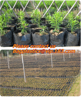 PLASTIC GROW BAGS, NURSERY PLANTER, SEED HYDROPONICS, FLOWER POTS, BLACK Grow Bags, Waterproof Garden Patio Plant Flower