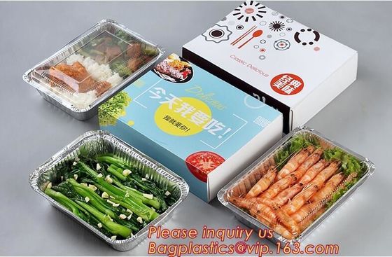 Disposable Square Small Aluminium Foil Bake Pan With Clear Dome Lid,barbecue tray,high quality aluminum foil barbecue tr