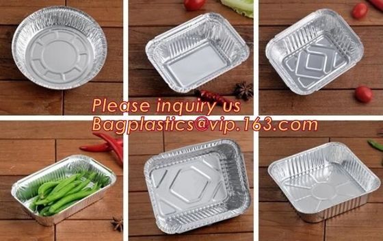 Two Compartments Disposable Aluminum Foil Containers for Takeaway Food Packaging and fast food,disposable aluminum foil