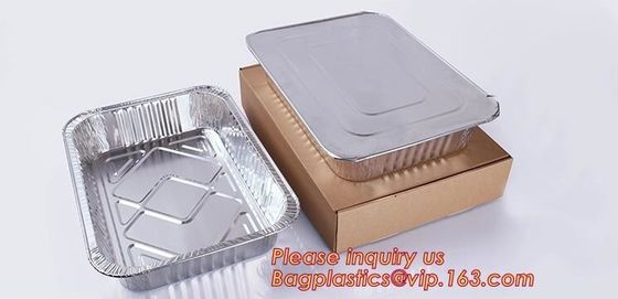 Rectangular shape excellent quality Aluminium Material food grade disposable aluminium foil container BAGEASE PACKAGE