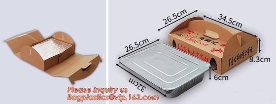 Rectangular shape excellent quality Aluminium Material food grade disposable aluminium foil container BAGEASE PACKAGE