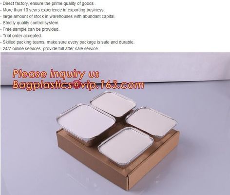 Disposable Golden Square Aluminium Foil Container For Food Packaging,Rectangular Aluminium Foil Food Container, Airlines