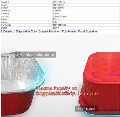 840ml Deep Disposable Aluminium Foil food grade take-away container,household aluminium foil container for food bagease