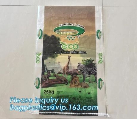 Custom recyclable kraft paper laminated pp woven food packaging bag with logo printing,25kg 20kg urea fertilizer packagi