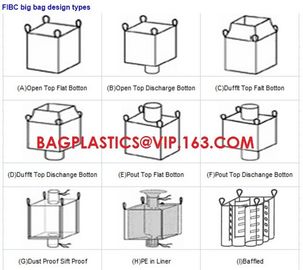 Jumbo bags PP Top Open Bags PP Inner Corner Bags PP Circular Ton Bags PP Single Belt Bags PP Double Belt bags PP Top Fla