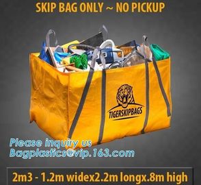 Construction waste skip bag FIBC garbage dumpster PP bulk bag,skip bag skip hop bag skip hop diaper bag, bagplastics,pac