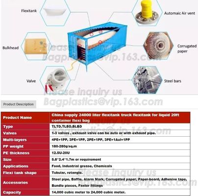 big storage bag palm oil flexi bag price flexitank 20ft,flexitank/ liquid bag for bulk Diesel oil with full set of acces