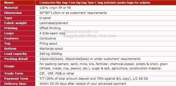 PP woven big bag/bulk bag/jumbo bag 1000kg,china factory woven polypropylene sand use pp woven big bag 1000kg, BAGEASE