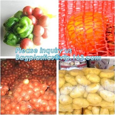 PE raschel mesh net bag,Fruit Vegetable Potato Bag / PP PE Mesh Bag / Raschel Leno Mesh Bag for Packing onions potatoes