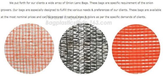 45*75cm Orange Russia PE Knitted plastic raschel leno mesh packing bags for Agriculture fruit vegetable onion garlic cab