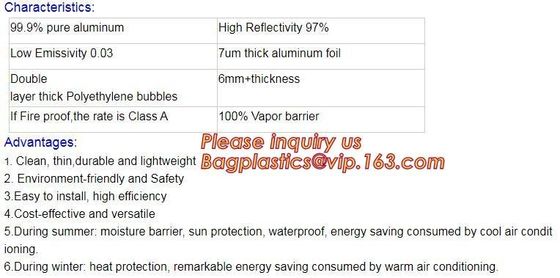 Fire-retardant Multi-Layer Thermal Reflective Attic Insulation,Multi layers aluminum foil insulations for roofing, wall